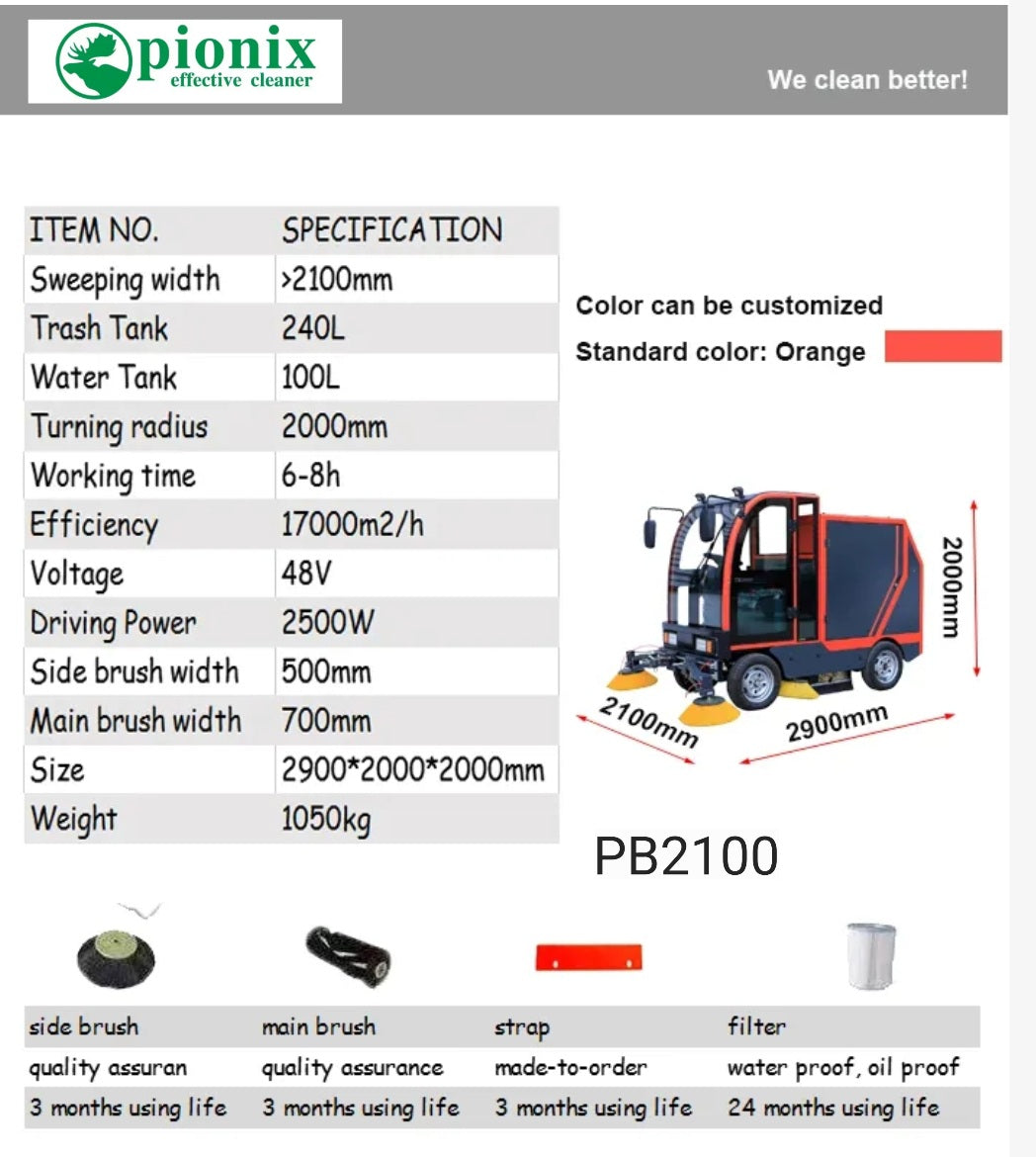 balayeuse de rue PIONIX PPB2100